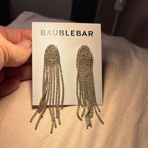BaubleBar Sparkling Gold Fringe Earrings